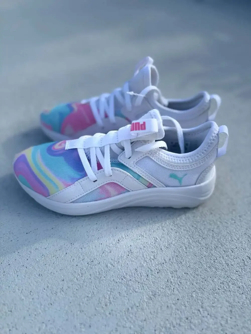 Puma Softride Sophia Swirl White Island Paradise Pink Glimmer Running Shoes Snea